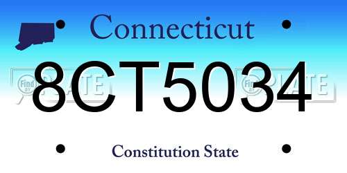8CT5034 Connecticut License Plate