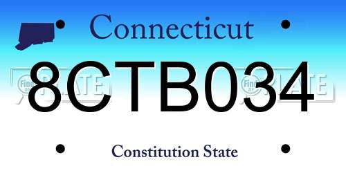 8CTB034 Connecticut License Plate