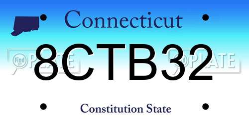 8CTB32 Connecticut License Plate