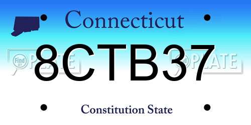 8CTB37 Connecticut License Plate