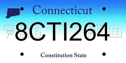 8CTI264 Connecticut License Plate