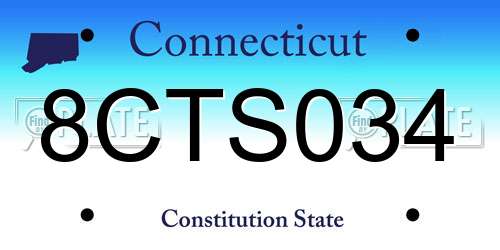 8CTS034 Connecticut License Plate