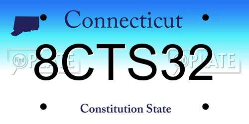 8CTS32 Connecticut License Plate