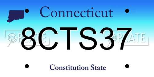 8CTS37 Connecticut License Plate