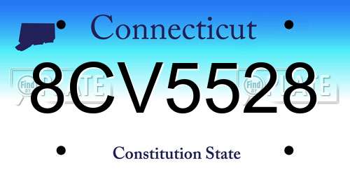 8CV5528 Connecticut License Plate