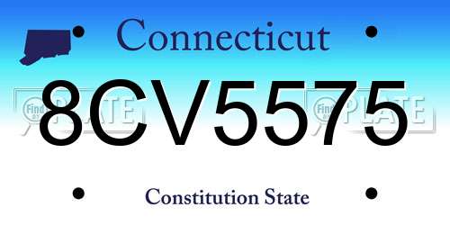 8CV5575 Connecticut License Plate