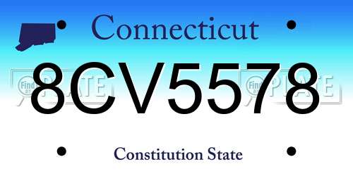 8CV5578 Connecticut License Plate