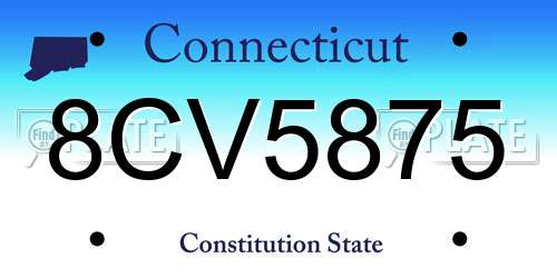 8CV5875 Connecticut License Plate