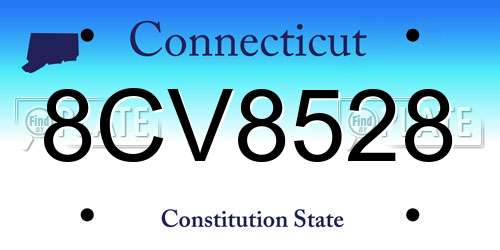 8CV8528 Connecticut License Plate