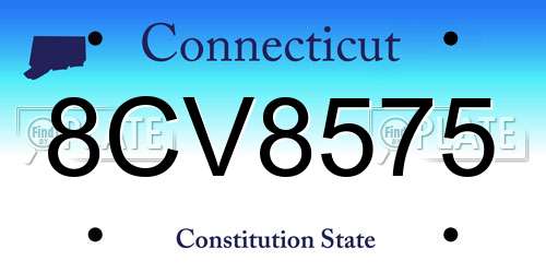 8CV8575 Connecticut License Plate