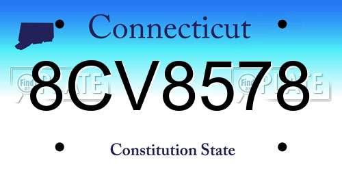 8CV8578 Connecticut License Plate