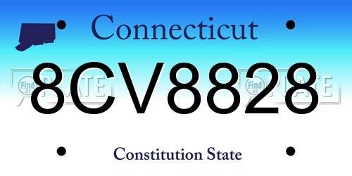 8CV8828 Connecticut License Plate