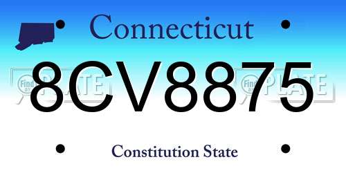 8CV8875 Connecticut License Plate