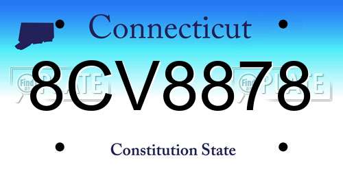 8CV8878 Connecticut License Plate