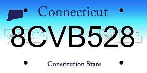 8CVB528 Connecticut License Plate