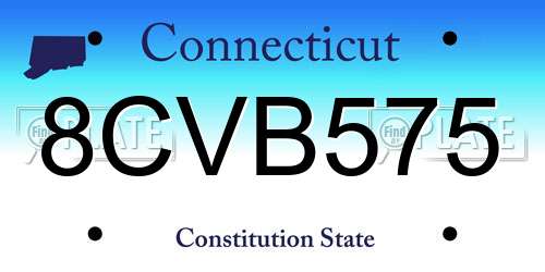 8CVB575 Connecticut License Plate