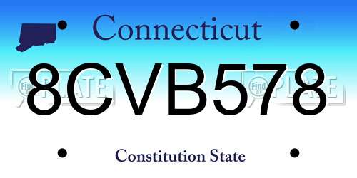 8CVB578 Connecticut License Plate