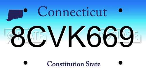 8CVK669 Connecticut License Plate