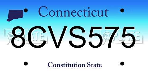 8CVS575 Connecticut License Plate