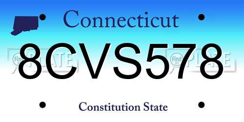8CVS578 Connecticut License Plate