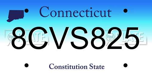 8CVS825 Connecticut License Plate