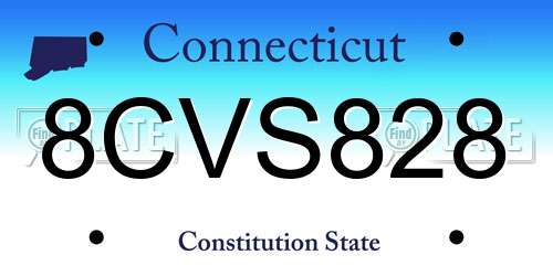 8CVS828 Connecticut License Plate