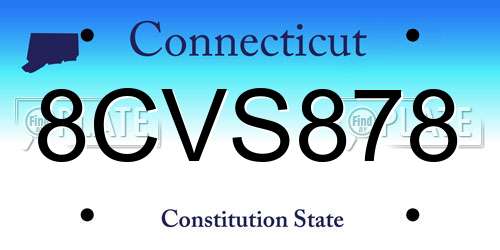 8CVS878 Connecticut License Plate