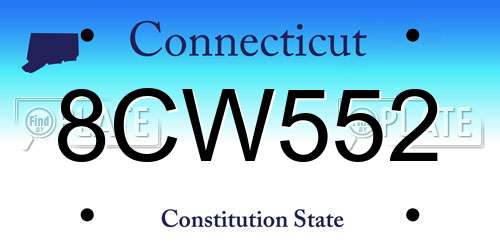 8CW552 Connecticut License Plate