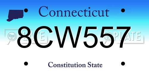 8CW557 Connecticut License Plate