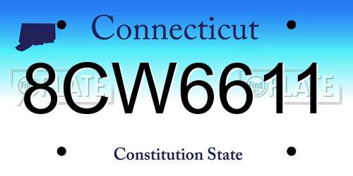 8CW6611 Connecticut License Plate
