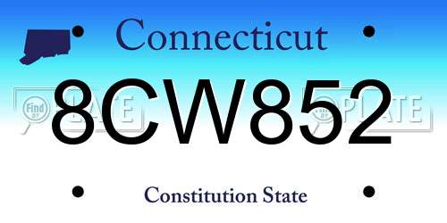 8CW852 Connecticut License Plate