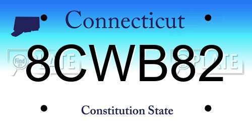 8CWB82 Connecticut License Plate