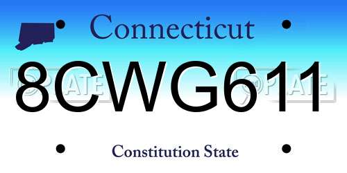 8CWG611 Connecticut License Plate