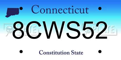 8CWS52 Connecticut License Plate