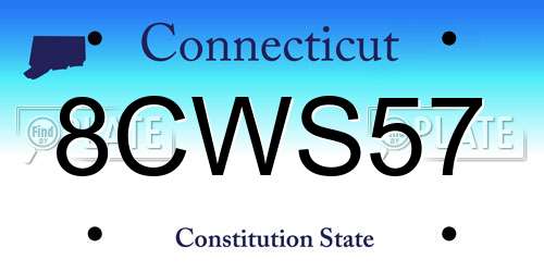 8CWS57 Connecticut License Plate
