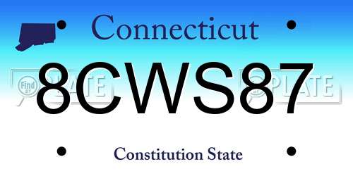 8CWS87 Connecticut License Plate