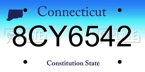 8CY6542 Connecticut License Plate
