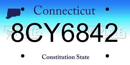 8CY6842 Connecticut License Plate