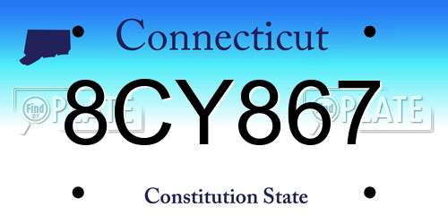 8CY867 Connecticut License Plate
