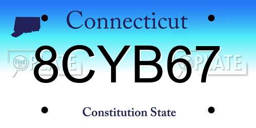 8CYB67 Connecticut License Plate