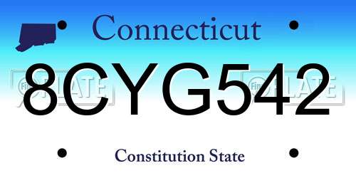 8CYG542 Connecticut License Plate
