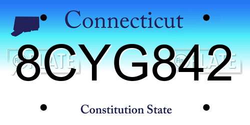 8CYG842 Connecticut License Plate