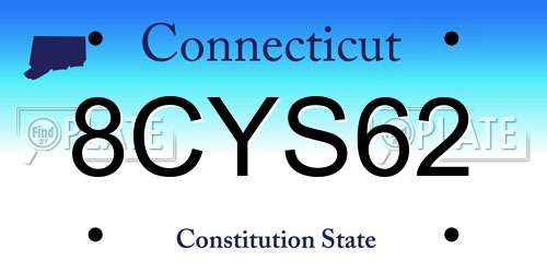 8CYS62 Connecticut License Plate