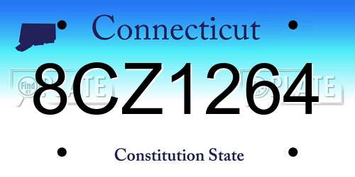 8CZ1264 Connecticut License Plate