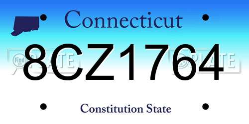 8CZ1764 Connecticut License Plate