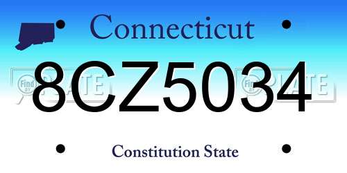 8CZ5034 Connecticut License Plate