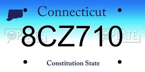 8CZ710 Connecticut License Plate