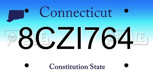 8CZI764 Connecticut License Plate