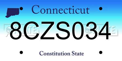 8CZS034 Connecticut License Plate