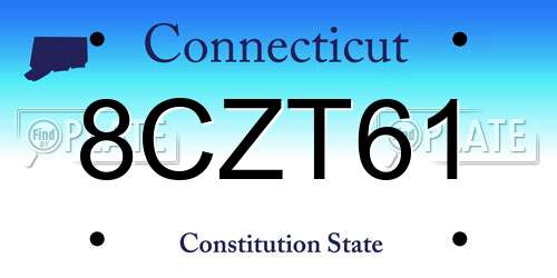 8CZT61 Connecticut License Plate
